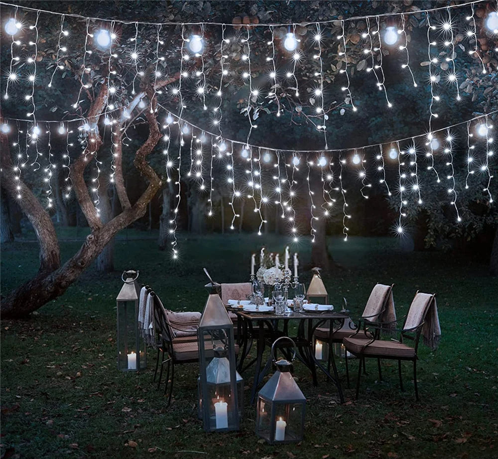 Outdoor Winter Slinger LED Ijspegel Gordijn Kerstverlichting -  Curtcle