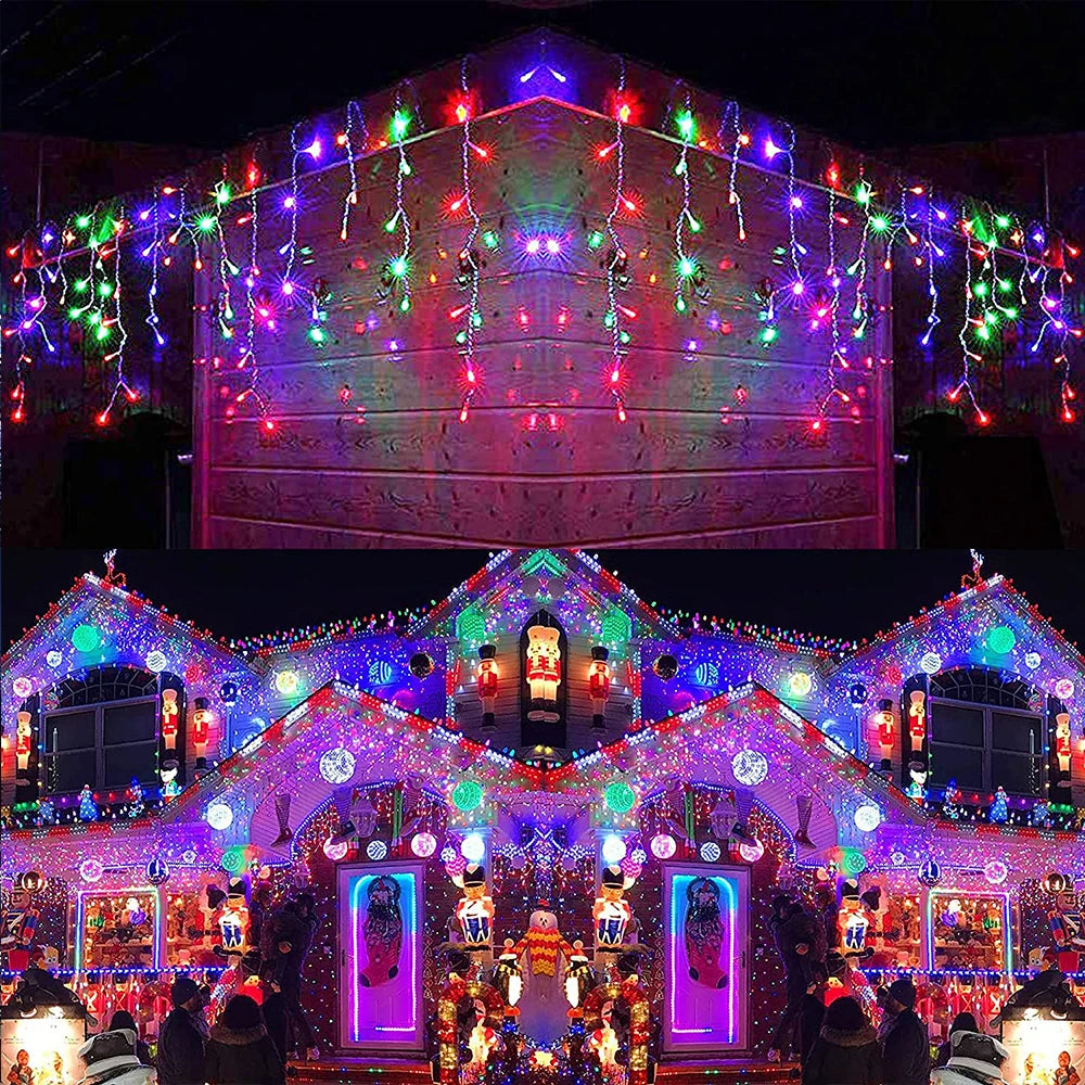 Outdoor Winter Slinger LED Ijspegel Gordijn Kerstverlichting -  Curtcle