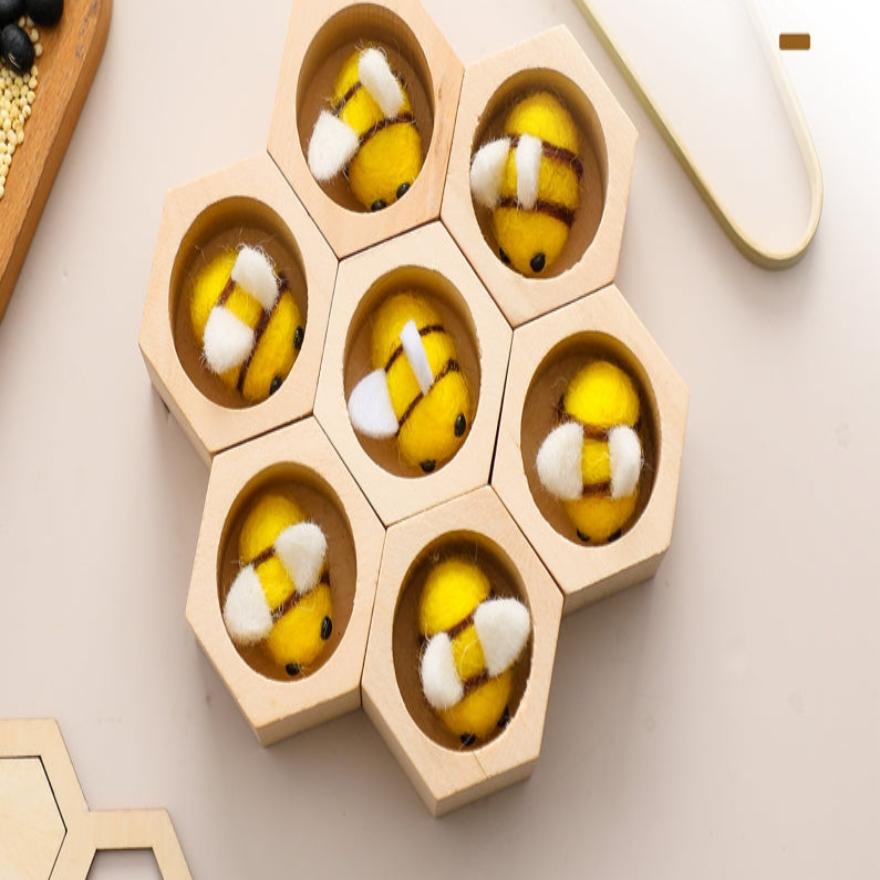 Blooming Montessori houten honingraat speelgoed - HoneyBees