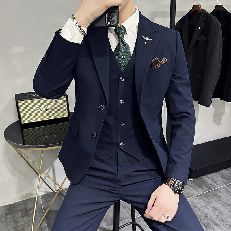 Driedelige Set van Blazer, Vest, en Broek voor Heren - Hullins