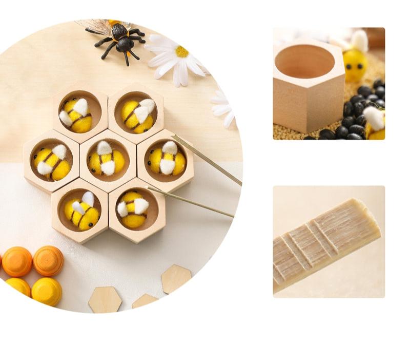 Blooming Montessori houten honingraat speelgoed - HoneyBees