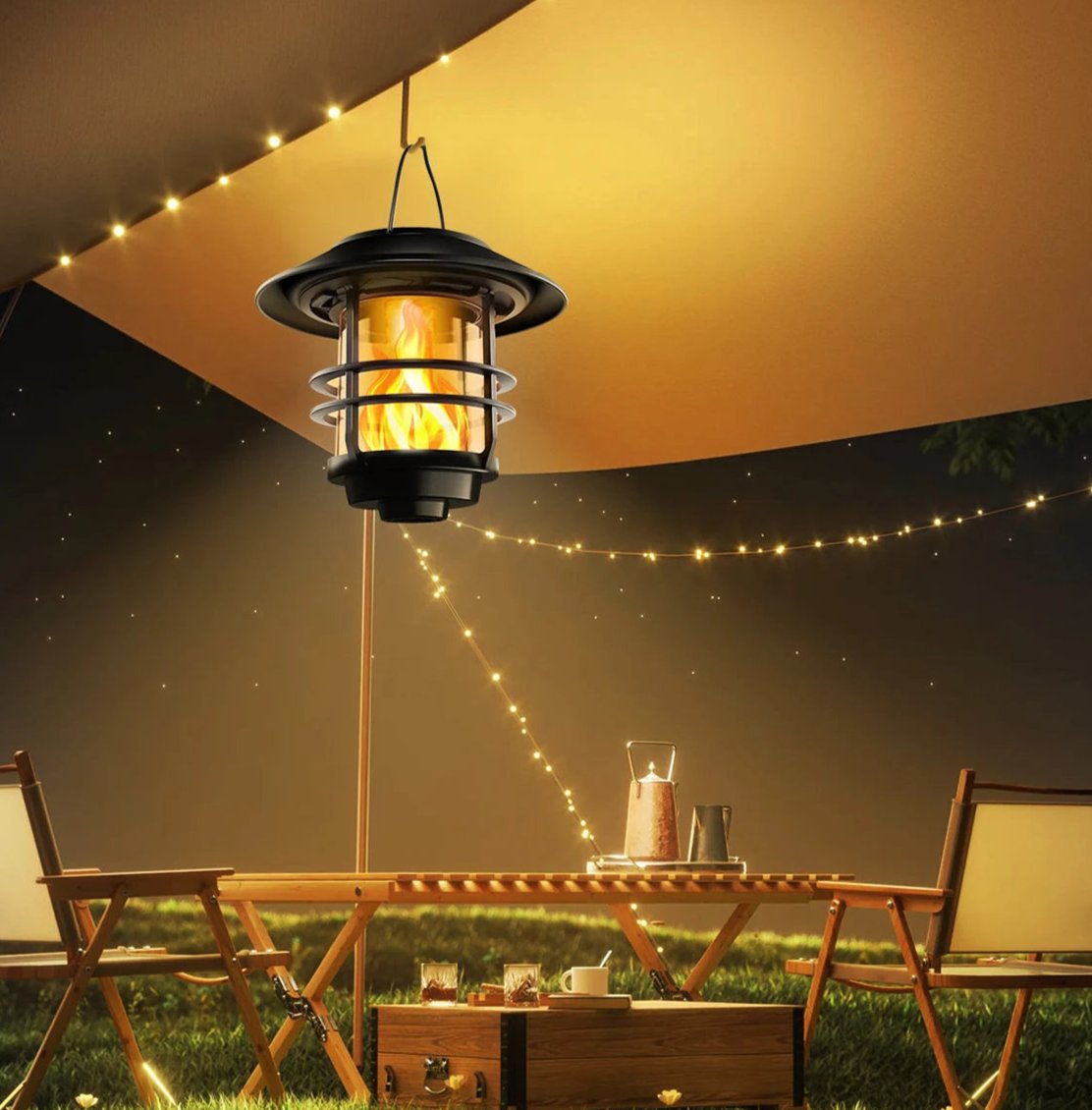 Solar Draadloze waterdichte flikkerende zonnevlam lantaarn licht | - WallLant