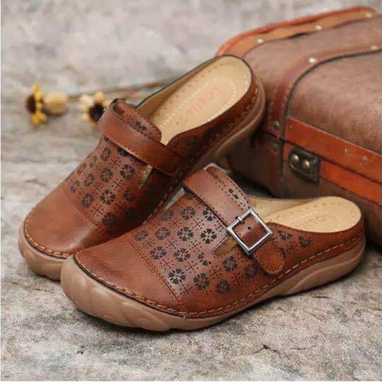 Lichtgewicht Leren Clogs voor Dames | Breed Model met Ergonomische Ondersteuning - Meilla