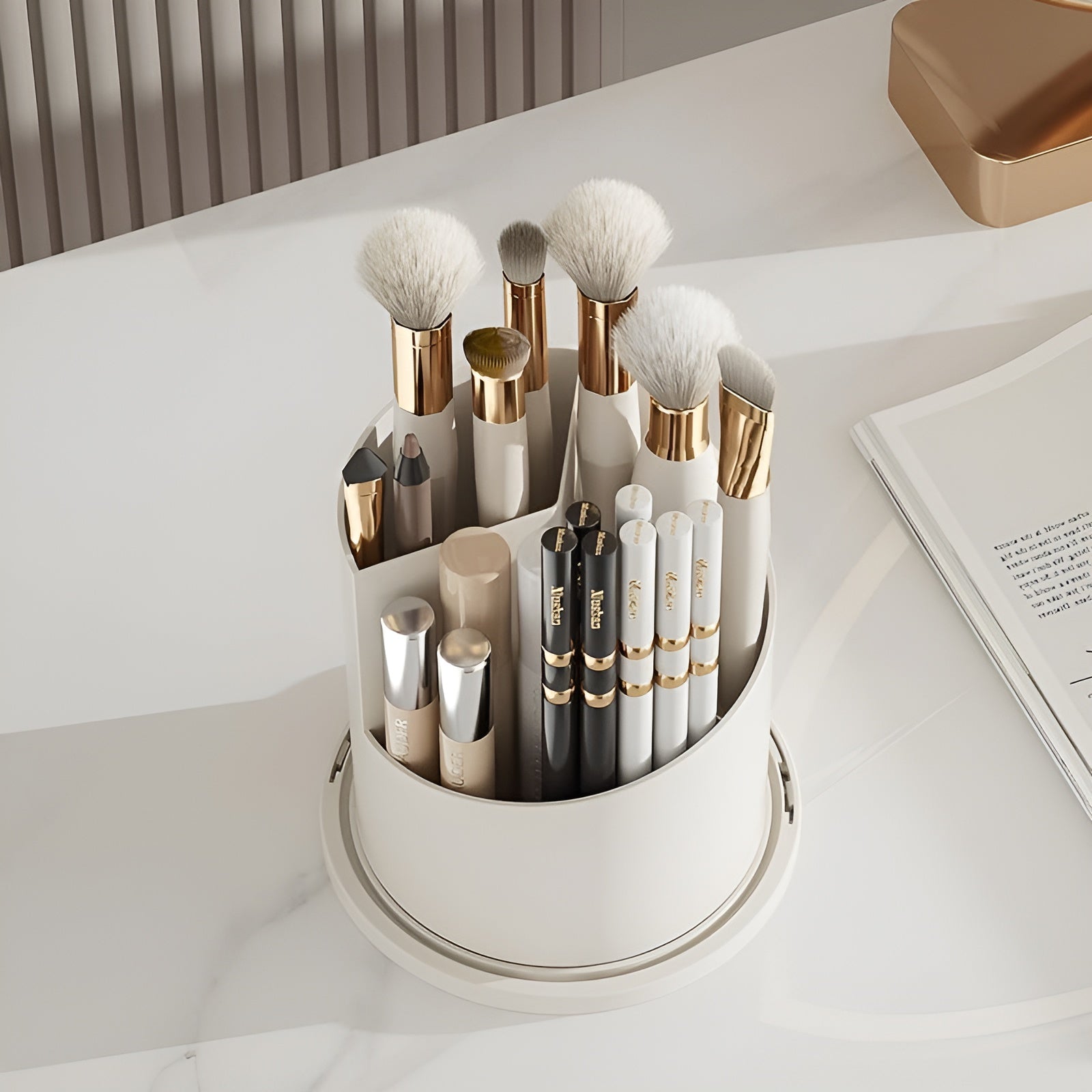 360° Roterend  Make-up  Borstel Organiser - Beautymax