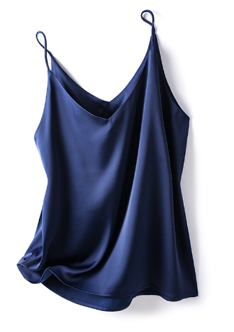 Dames Mouwloze Zijde Cami Top | Luxe Satijn met Spaghetti Bandjes - Alsheid