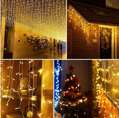 Outdoor Gordijn kerst verlichting  | dakrand decor | knipperende waterval geleid kerstverlichting  - FlashMode