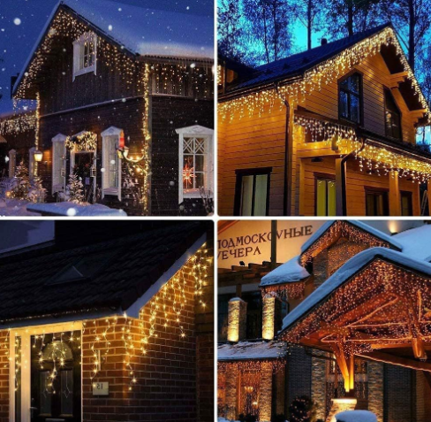 Outdoor Gordijn kerst verlichting  | dakrand decor | knipperende waterval geleid kerstverlichting  - FlashMode