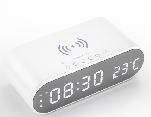 Draadloze Oplader met Wekker en LED Thermometer | VisionNight
