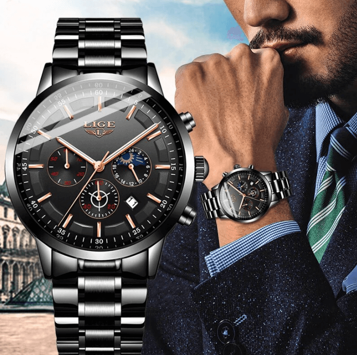 Military Black Steel Horloge - Drake
