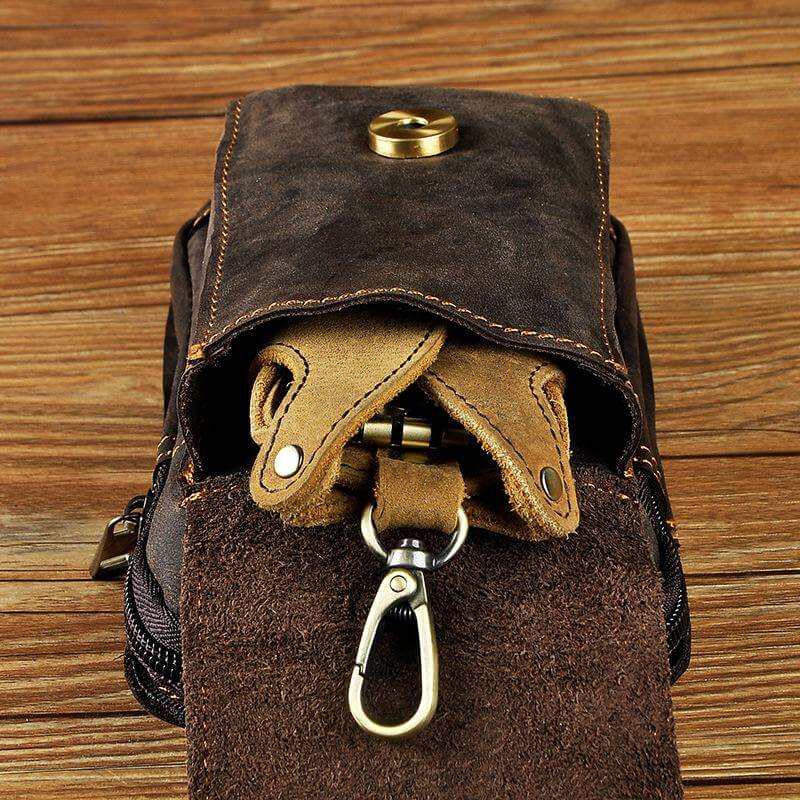 Echt Lederen Heren Waist Bag - Meren