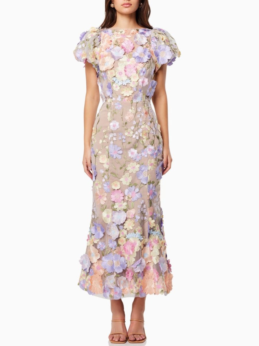 Mouwloze Bloemeninspiratie Lange Jurk voor Dames | Elegante A-Lijn Zomercollectie - Axie