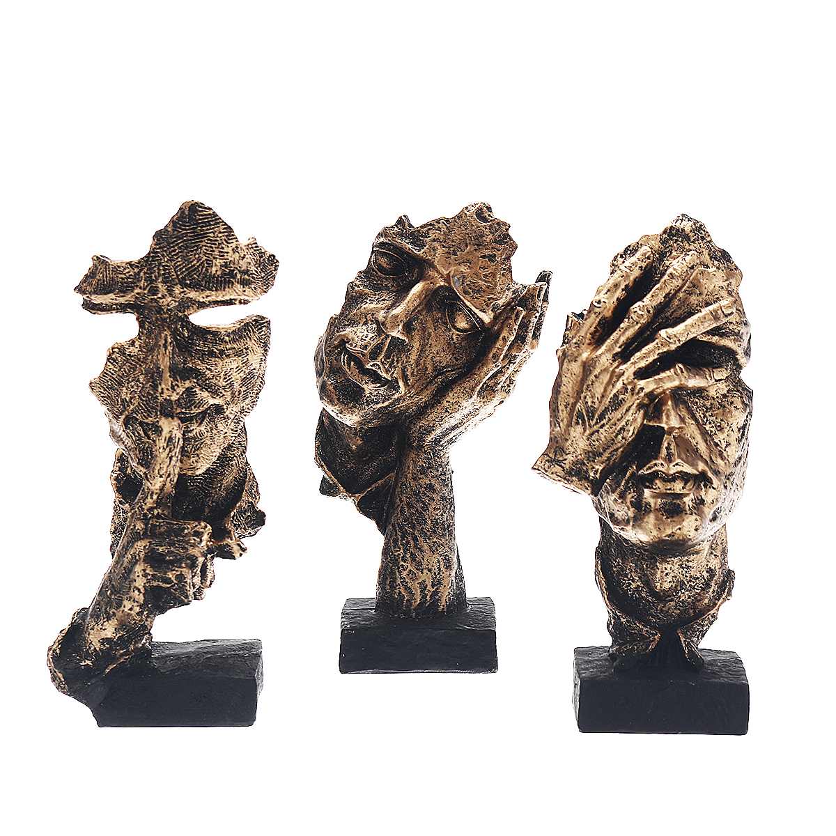 Noordse Stilte Gouden Beeldjes - Abstracte Sculptuur - Noorden