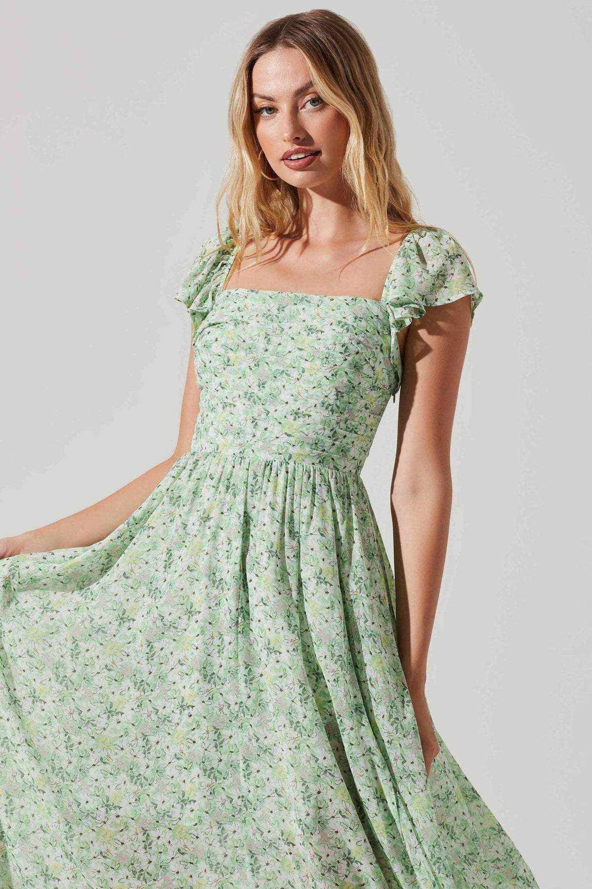 Damesjurk met Bloemenprint en Spleet - Loanna