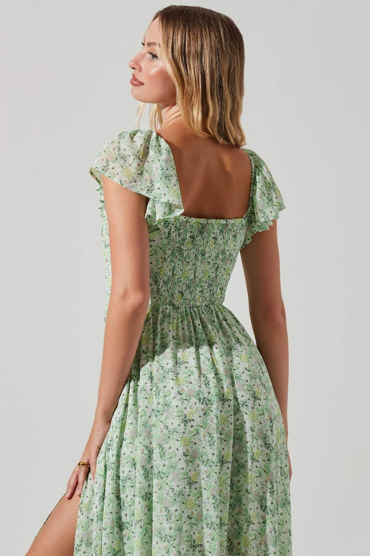 Damesjurk met Bloemenprint en Spleet - Loanna