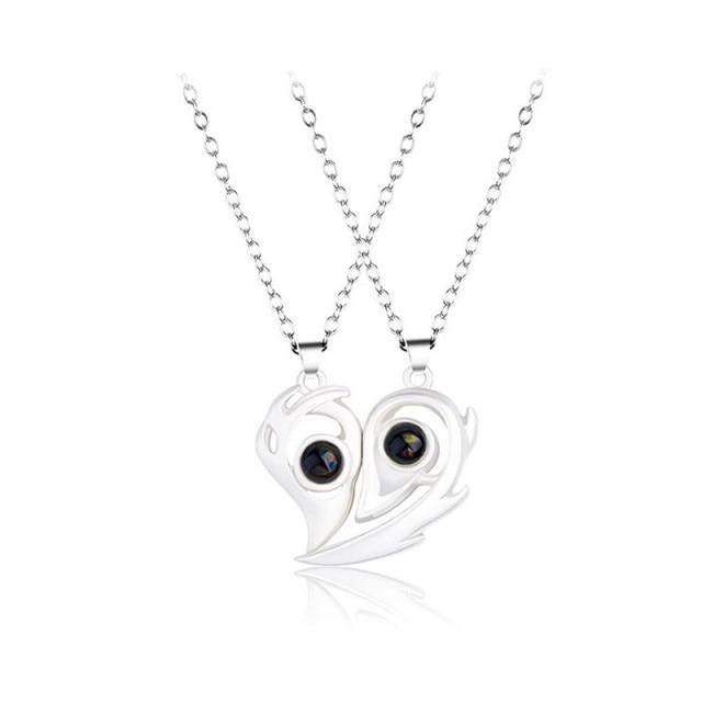 Harten Koppel Halskettingen | Uniek geschenk | Voor altijd verbonden - Fireheart