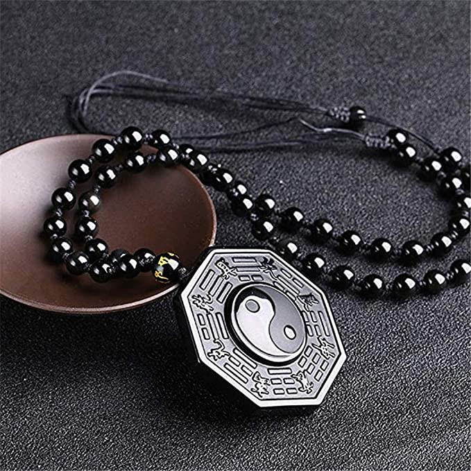 Obsidiaan Yin Yang Ketting - Yanyx